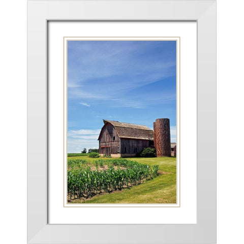 Old Brown Barn White Modern Wood Framed Art Print with Double Matting by Robertson, Leda