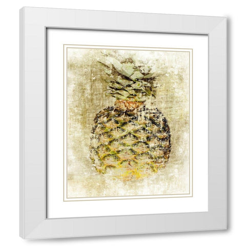 Ananas V White Modern Wood Framed Art Print with Double Matting by Aryai, Sia