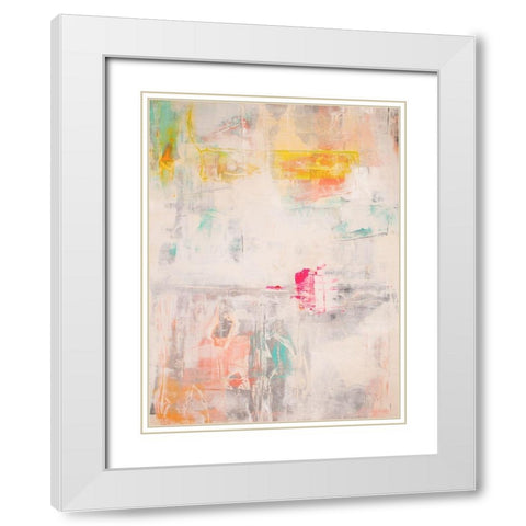 Mosaic II White Modern Wood Framed Art Print with Double Matting by Aryai, Sia