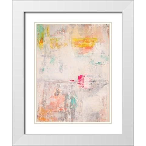 Mosaic II White Modern Wood Framed Art Print with Double Matting by Aryai, Sia