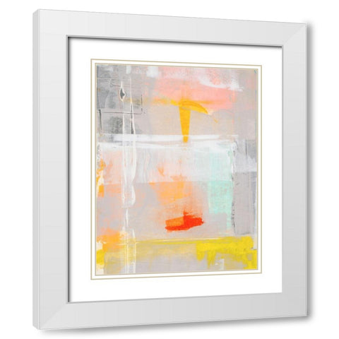 Mosaic III White Modern Wood Framed Art Print with Double Matting by Aryai, Sia