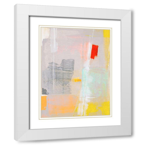 Mosaic IV White Modern Wood Framed Art Print with Double Matting by Aryai, Sia