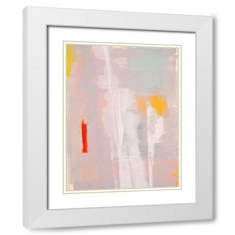 Mosaic V White Modern Wood Framed Art Print with Double Matting by Aryai, Sia