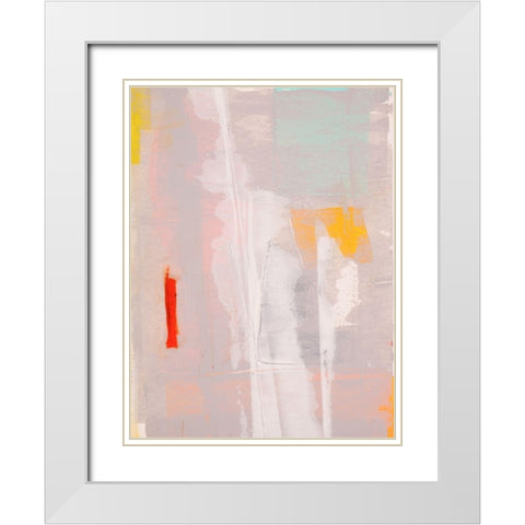 Mosaic V White Modern Wood Framed Art Print with Double Matting by Aryai, Sia