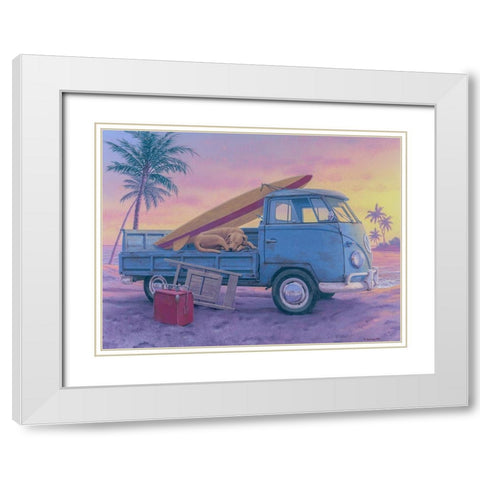 The Beach Boys White Modern Wood Framed Art Print with Double Matting by Courtney, Richard