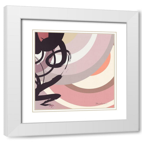 Rose Strands Trail I White Modern Wood Framed Art Print with Double Matting by Evalia Designs
