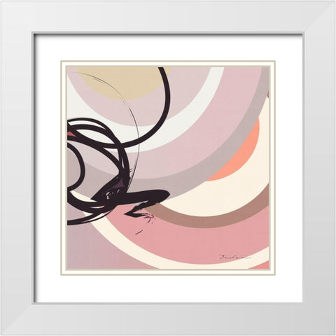 Rose Strands Trail II White Modern Wood Framed Art Print with Double Matting by Evalia Designs
