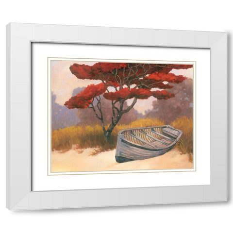 Shoreline White Modern Wood Framed Art Print with Double Matting by Reynolds, Graham