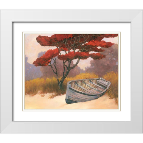 Shoreline White Modern Wood Framed Art Print with Double Matting by Reynolds, Graham