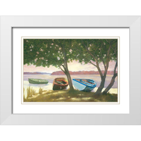 Lakeside II White Modern Wood Framed Art Print with Double Matting by Reynolds, Graham