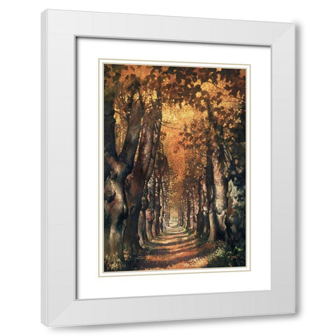Lovers Lane White Modern Wood Framed Art Print with Double Matting by Reynolds, Graham