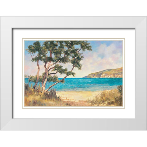 On the Beach I White Modern Wood Framed Art Print with Double Matting by Reynolds, Graham