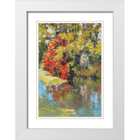 Stream Side I White Modern Wood Framed Art Print with Double Matting by Reynolds, Graham
