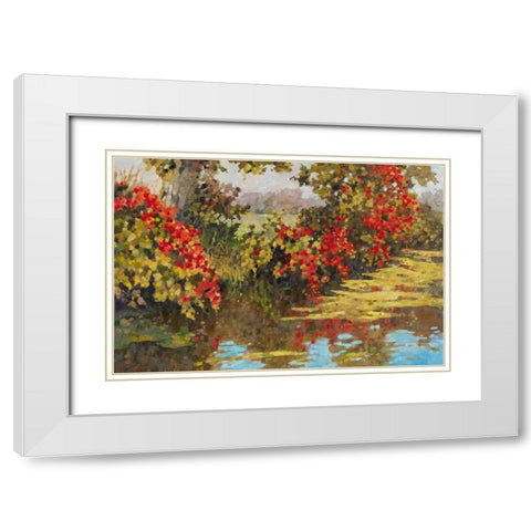 Stream Side II White Modern Wood Framed Art Print with Double Matting by Reynolds, Graham