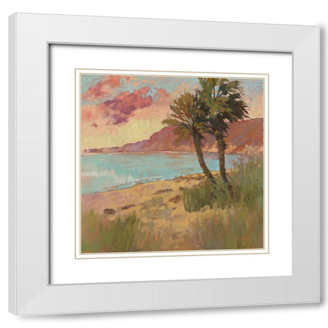 Coastal Palms White Modern Wood Framed Art Print with Double Matting by Reynolds, Graham