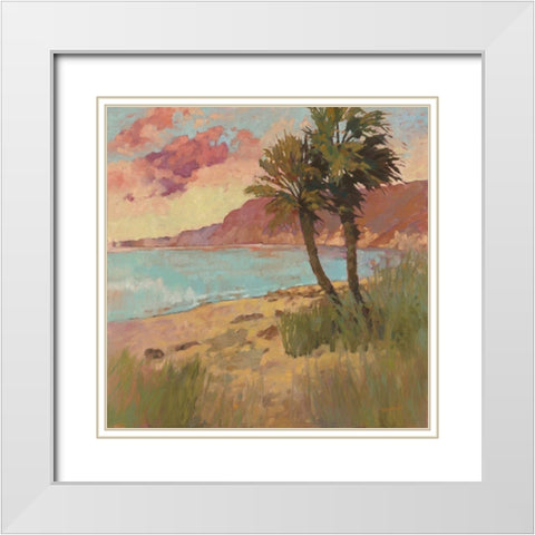 Coastal Palms White Modern Wood Framed Art Print with Double Matting by Reynolds, Graham