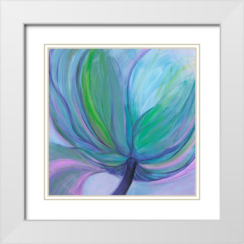 Luminous Flower I White Modern Wood Framed Art Print with Double Matting by Joy, Julie