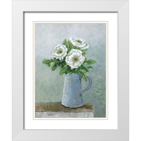 Amour Des Fleurs White Modern Wood Framed Art Print with Double Matting by Joy, Julie