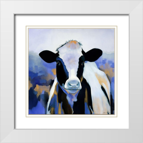 Wild Blues II White Modern Wood Framed Art Print with Double Matting by Montillo, Louise