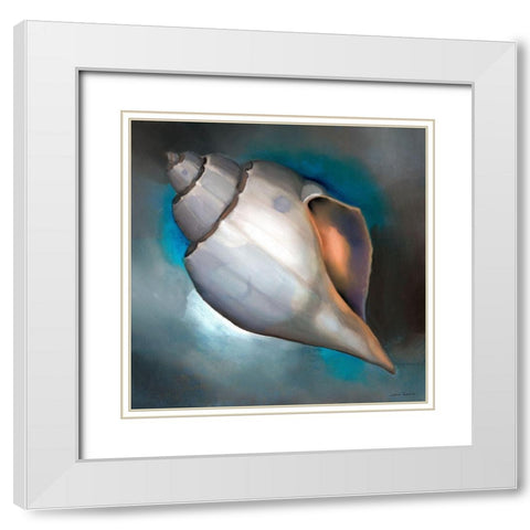 Wild Blues III White Modern Wood Framed Art Print with Double Matting by Montillo, Louise