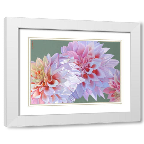 Heart And Soul White Modern Wood Framed Art Print with Double Matting by Montana, Enzo