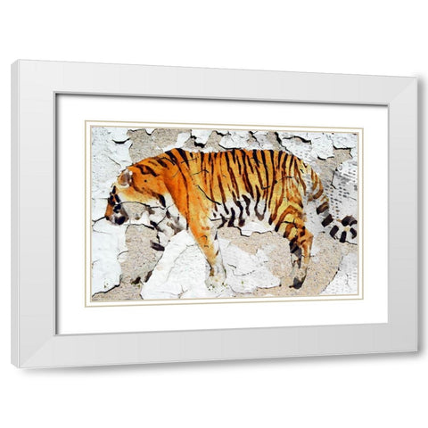 Siberian Tiger White Modern Wood Framed Art Print with Double Matting by Orlov, Irena