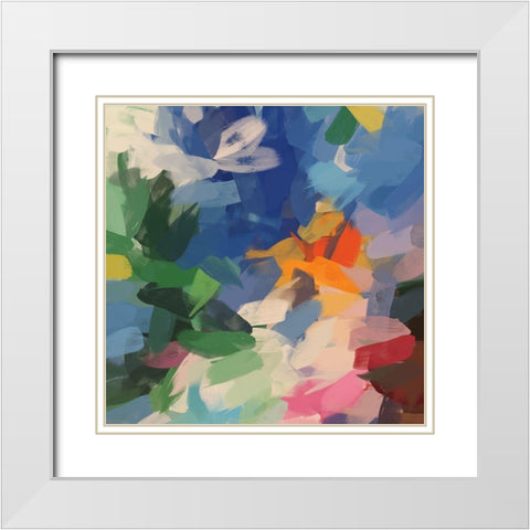 Colorful chaos I White Modern Wood Framed Art Print with Double Matting by Orlov, Irena