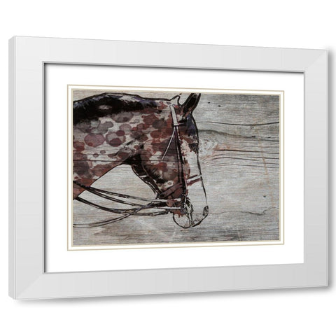 Chase-Brown Horse White Modern Wood Framed Art Print with Double Matting by Orlov, Irena