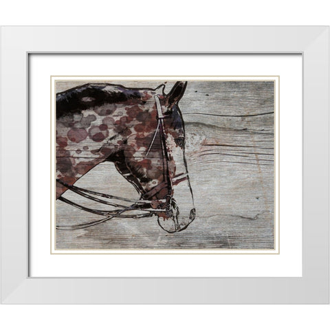 Chase-Brown Horse White Modern Wood Framed Art Print with Double Matting by Orlov, Irena