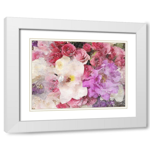 Rustic Floral Embrace White Modern Wood Framed Art Print with Double Matting by Orlov, Irena