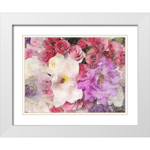 Rustic Floral Embrace White Modern Wood Framed Art Print with Double Matting by Orlov, Irena