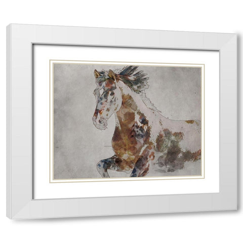 Madison Horse White Modern Wood Framed Art Print with Double Matting by Orlov, Irena