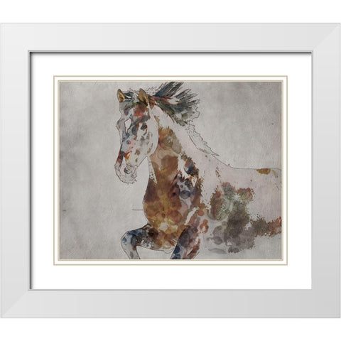 Madison Horse White Modern Wood Framed Art Print with Double Matting by Orlov, Irena