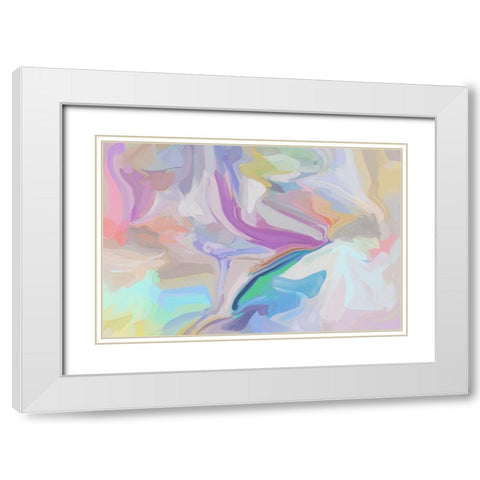 Playful Movement V White Modern Wood Framed Art Print with Double Matting by Orlov, Irena