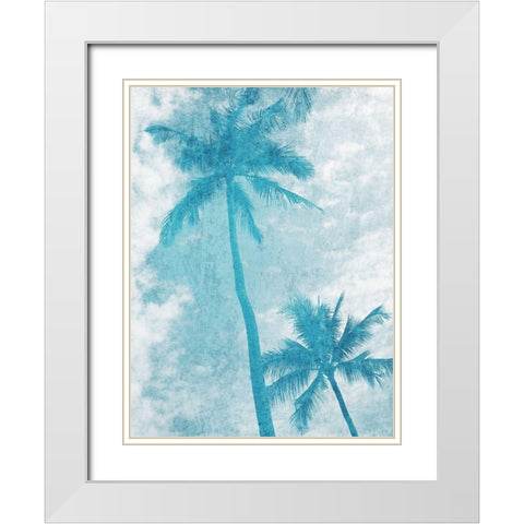 Blue Palm Trees White Modern Wood Framed Art Print with Double Matting by Orlov, Irena