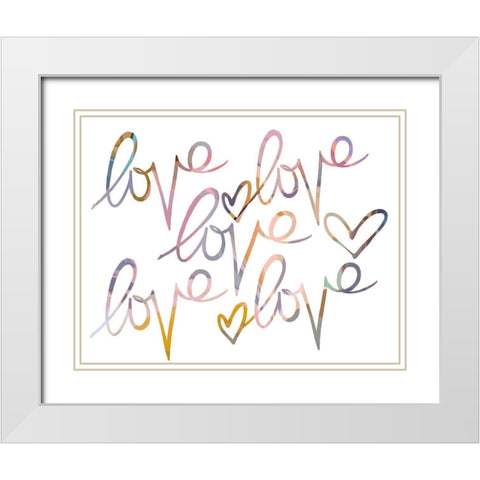 LOVE White Modern Wood Framed Art Print with Double Matting by Orlov, Irena