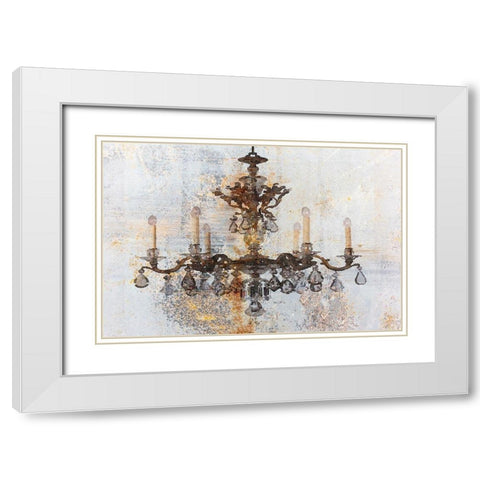 Rustic Brown Chandelier II White Modern Wood Framed Art Print with Double Matting by Orlov, Irena