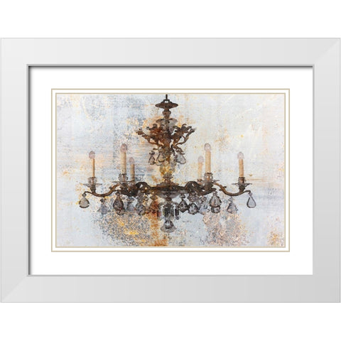 Rustic Brown Chandelier II White Modern Wood Framed Art Print with Double Matting by Orlov, Irena