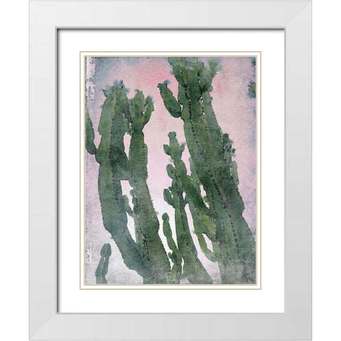 Desert Cactus II White Modern Wood Framed Art Print with Double Matting by Orlov, Irena