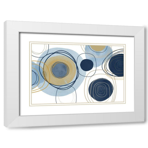 Blue Lines Minimalism III White Modern Wood Framed Art Print with Double Matting by Orlov, Irena
