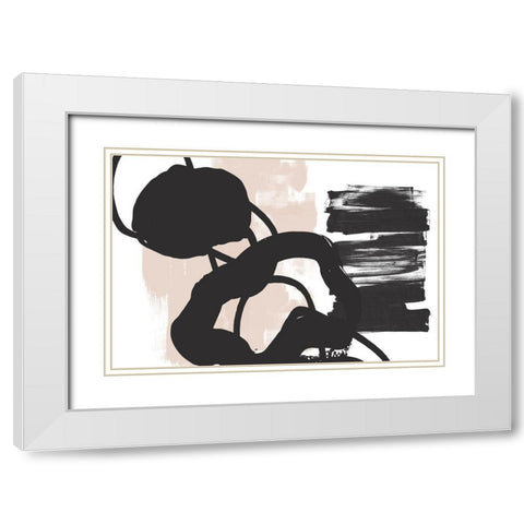 Minimalist Pink Black Palette I White Modern Wood Framed Art Print with Double Matting by Orlov, Irena