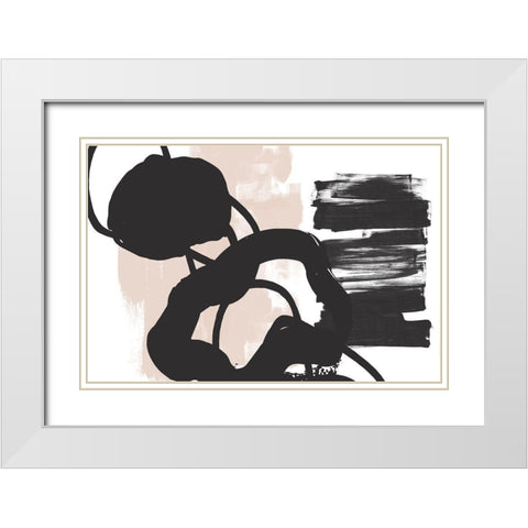 Minimalist Pink Black Palette I White Modern Wood Framed Art Print with Double Matting by Orlov, Irena