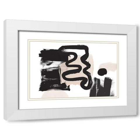 Minimalist Pink Black Palette II White Modern Wood Framed Art Print with Double Matting by Orlov, Irena