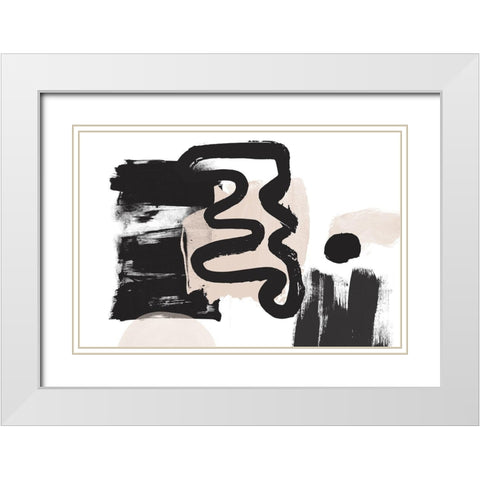 Minimalist Pink Black Palette II White Modern Wood Framed Art Print with Double Matting by Orlov, Irena