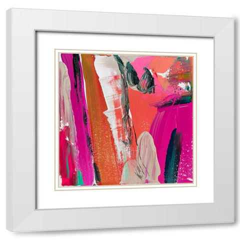 Joyful Modernist Abstraction I White Modern Wood Framed Art Print with Double Matting by Orlov, Irena