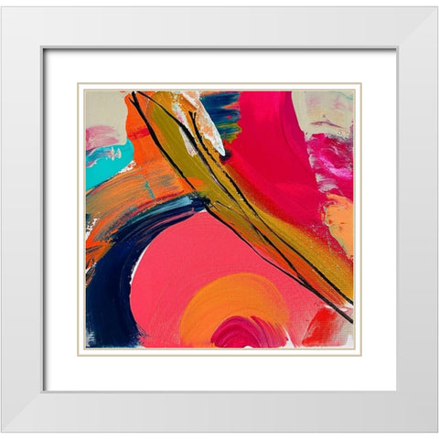 Joyful Modernist Abstraction II White Modern Wood Framed Art Print with Double Matting by Orlov, Irena