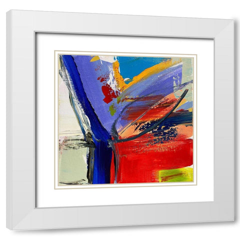 Joyful Modernist Abstraction IV White Modern Wood Framed Art Print with Double Matting by Orlov, Irena