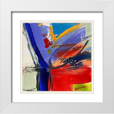 Joyful Modernist Abstraction IV White Modern Wood Framed Art Print with Double Matting by Orlov, Irena