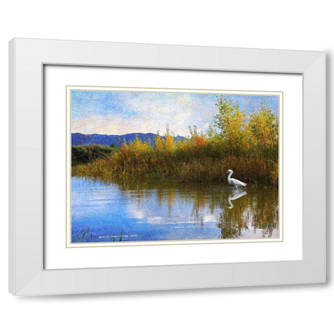 The Marsh Snowy Egret White Modern Wood Framed Art Print with Double Matting by Vest, Christopher