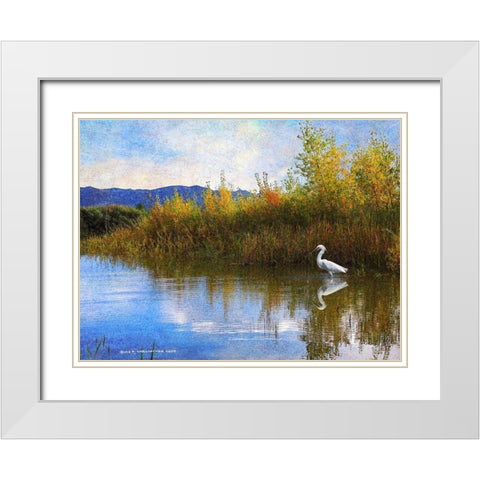 The Marsh Snowy Egret White Modern Wood Framed Art Print with Double Matting by Vest, Christopher